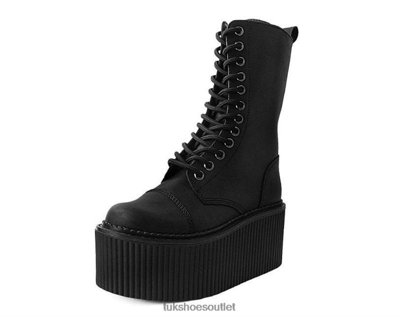 T.U.K. Footwear 12-Eye Casbah Stratocreeper Boot Women Black Footwear HP228227