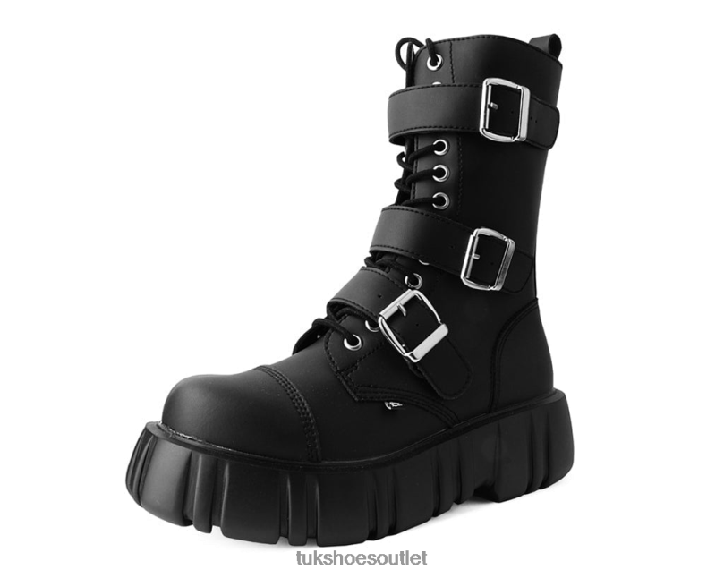 T.U.K. Footwear 3-Buckle Anarchic Airship Boot Women Black Footwear HP228219