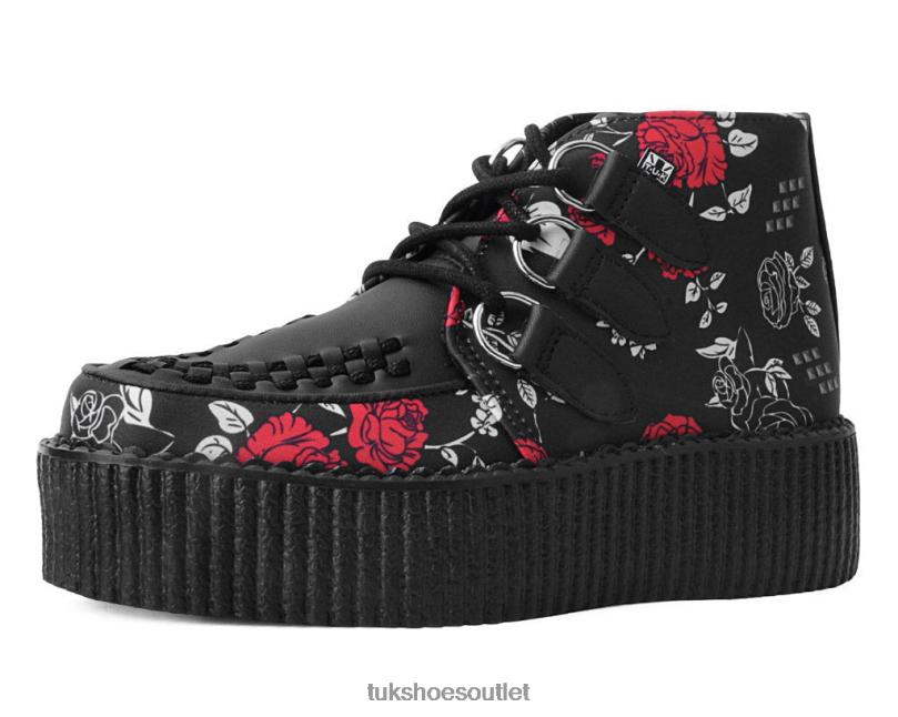 T.U.K. Footwear 3-Ring Chukka Boot Women Black/Red Rose Footwear HP228232