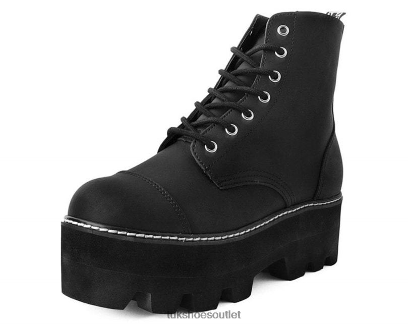 T.U.K. Footwear 7-Eye Dino Lug Sole Boot Women Black Footwear HP228203