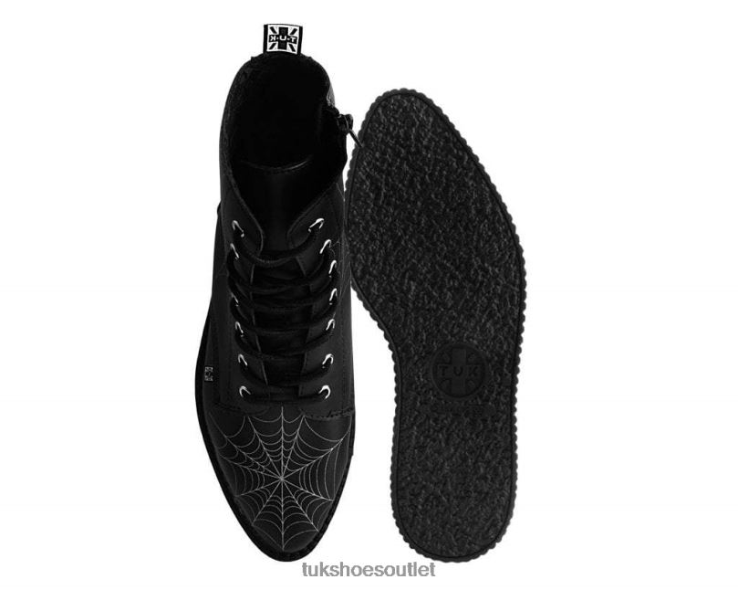 T.U.K. Footwear 7-Eye Spiderweb Glow Boot Women Black/White Footwear HP22863