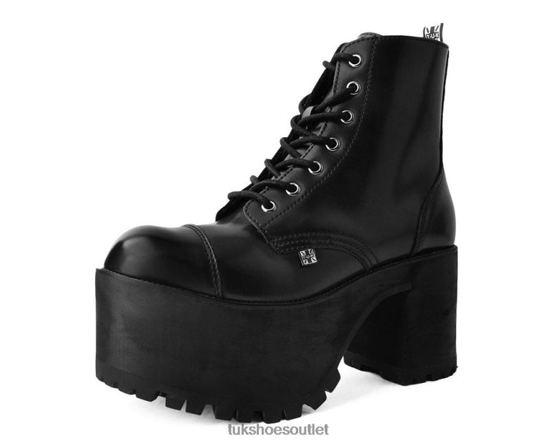 T.U.K. Footwear Brush-Off 7-Eye Nosebleed Boot Women Black Footwear HP228211