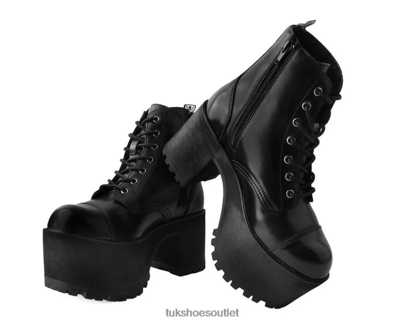 T.U.K. Footwear Brush-Off 7-Eye Nosebleed Boot Women Black Footwear HP228211