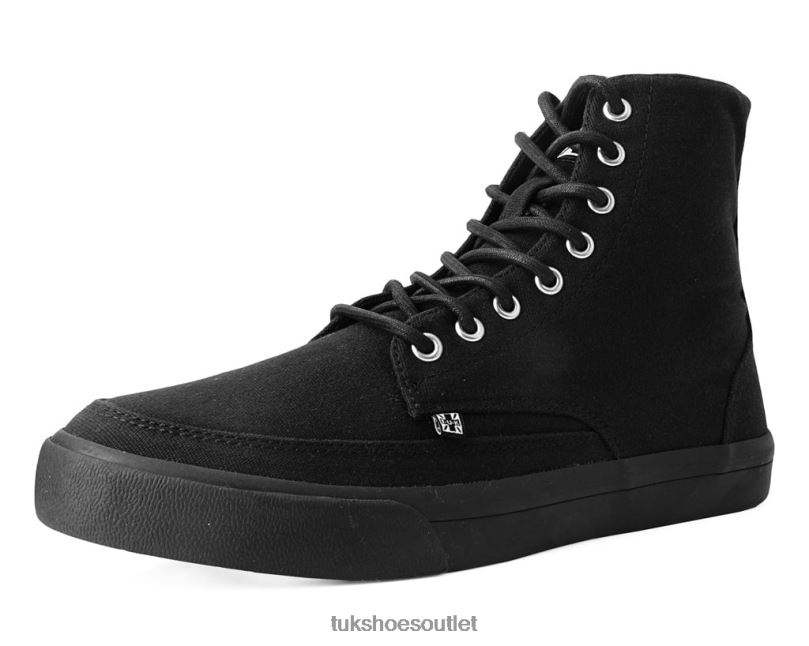 T.U.K. Footwear Canvas 8-Eye Sneaker Boot Women Black Footwear HP228259