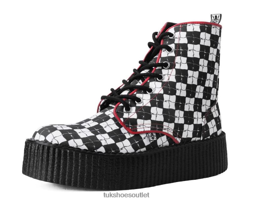 T.U.K. Footwear Checkered Barbwire Mondo Boot Women Black/White Footwear HP228229