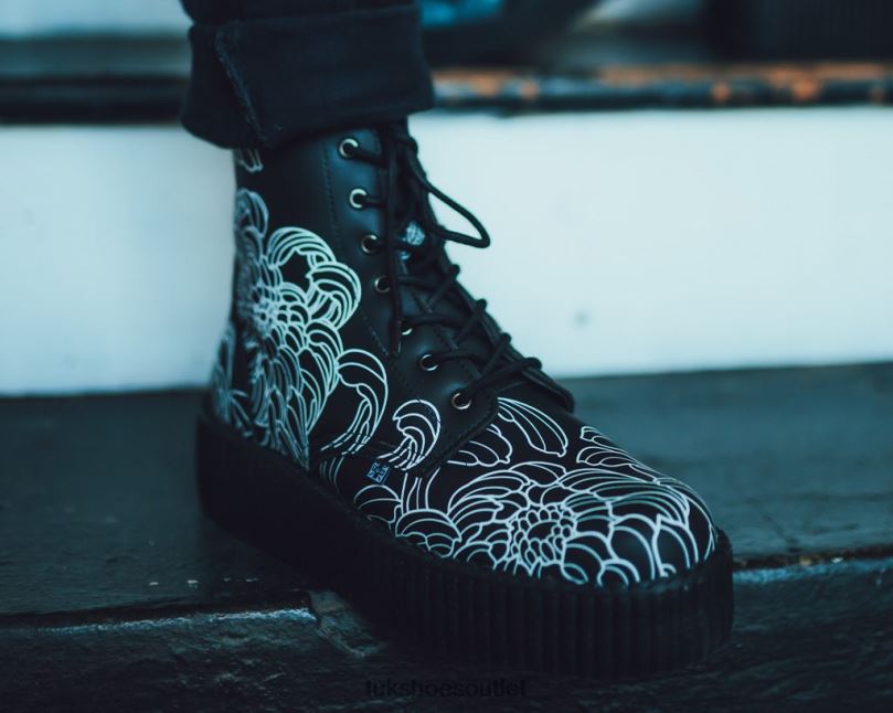 T.U.K. Footwear James Tran Boot Women Black/White Footwear HP228128