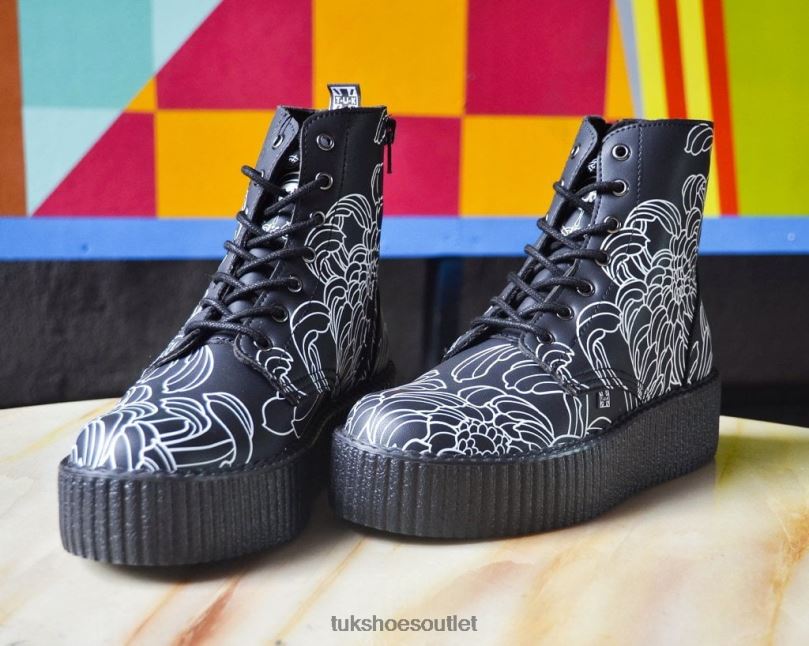 T.U.K. Footwear James Tran Boot Women Black/White Footwear HP228128