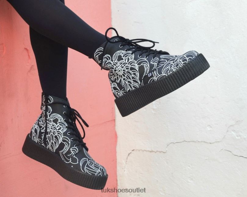 T.U.K. Footwear James Tran Boot Women Black/White Footwear HP228128