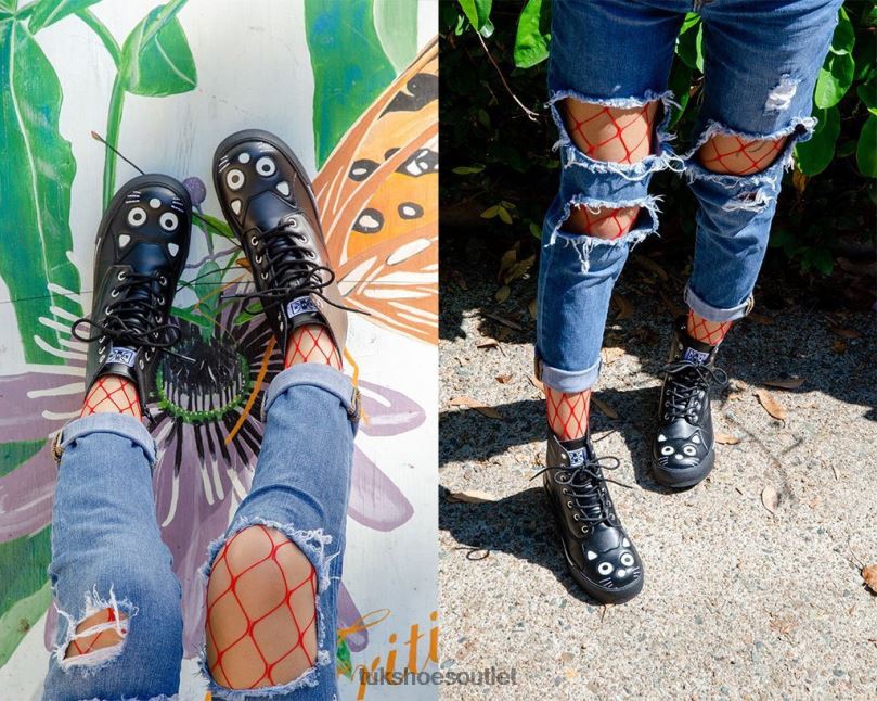 T.U.K. Footwear Kitty Sneaker Boot Women Black Footwear HP228226