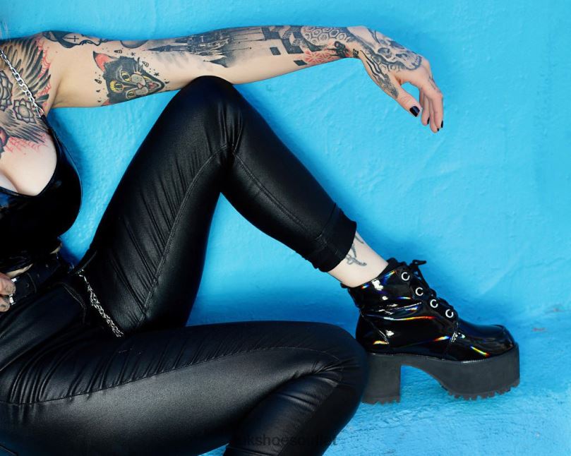 T.U.K. Footwear Prism Nosebleed Boot Women Black Footwear HP228194