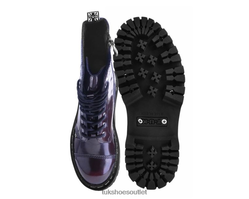 T.U.K. Footwear Rub-Off 10-Eye Double Decker Boot Women Burgundy Footwear HP228191