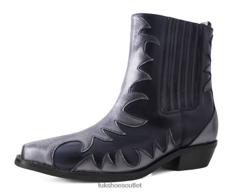 T.U.K. Footwear Rub-off Flame Boot Women Black/Grey Footwear HP228218