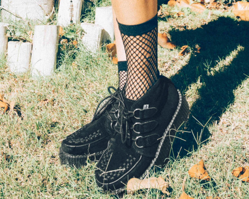 T.U.K. Footwear Suede 3-Ring Chukka Boot Women Black Footwear HP228230