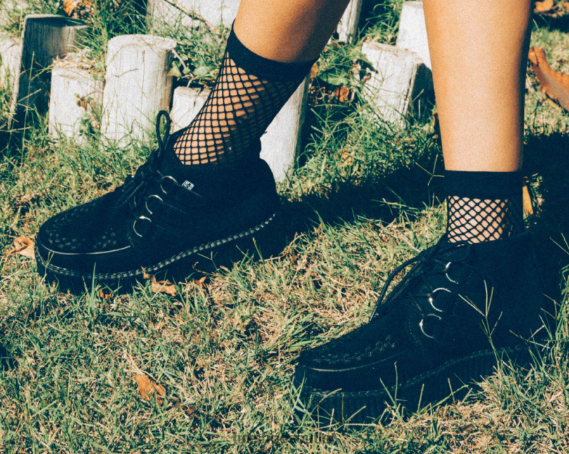 T.U.K. Footwear Suede 3-Ring Chukka Boot Women Black Footwear HP228230