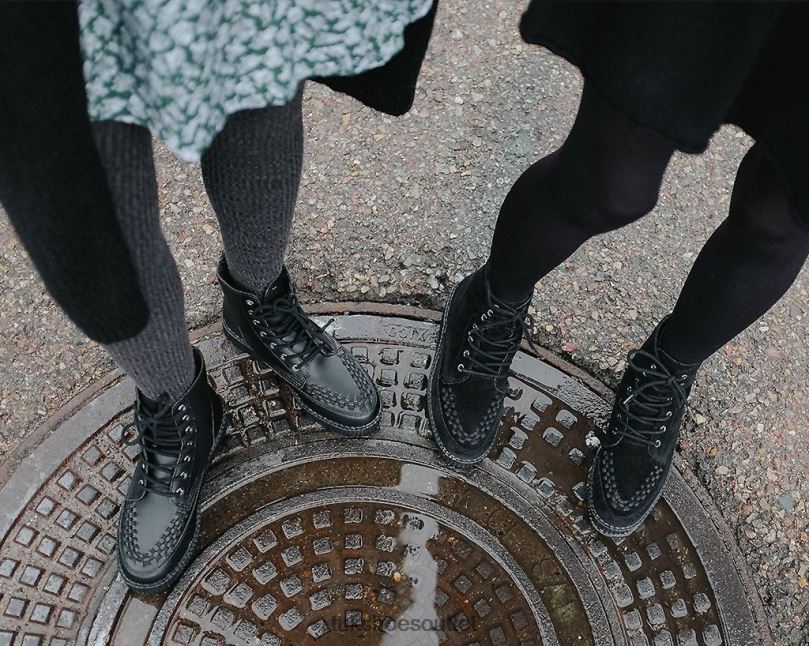 T.U.K. Footwear Suede 7-Eye Viva Low Boot Women Black Footwear HP228224