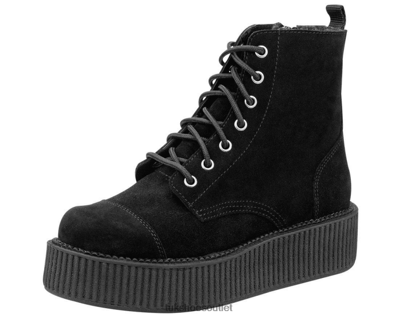 T.U.K. Footwear Suede Viva Mondo Boots Women Black Footwear HP228197