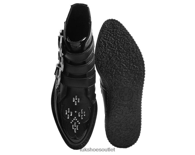 T.U.K. Footwear Western Buckle Pointed Boot Women Black Footwear HP22884