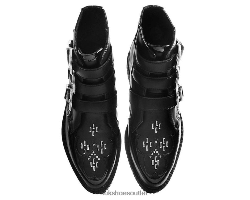 T.U.K. Footwear Western Buckle Pointed Boot Women Black Footwear HP22884