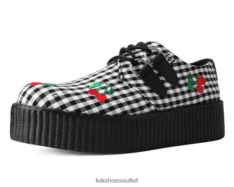 T.U.K. Footwear Gingham Mondo Creeper Women Black/White Footwear HP228130