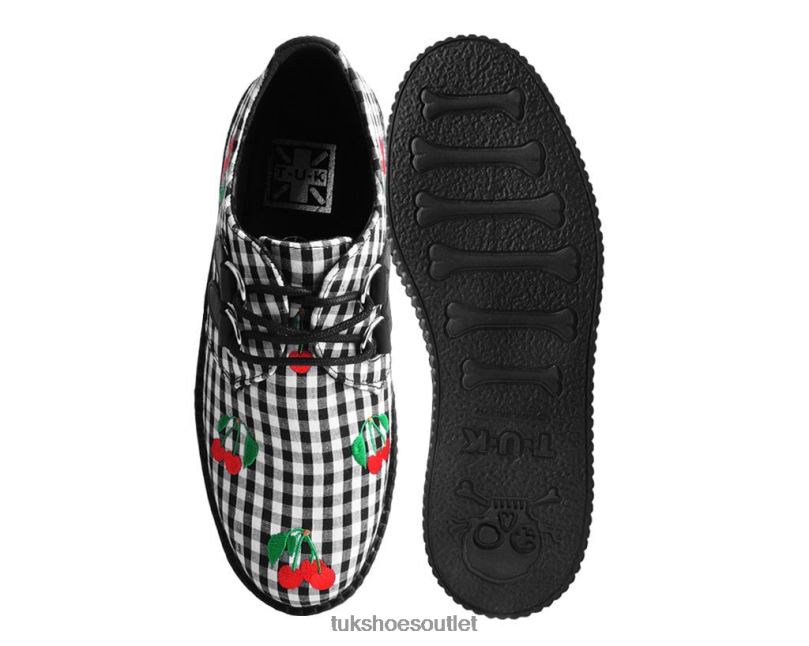 T.U.K. Footwear Gingham Mondo Creeper Women Black/White Footwear HP228130