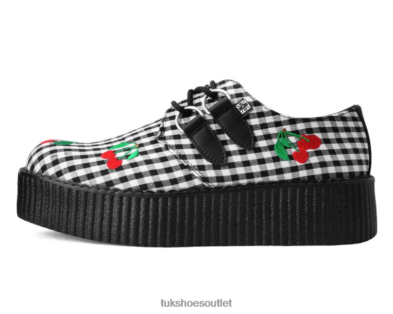 T.U.K. Footwear Gingham Mondo Creeper Women Black/White Footwear HP228130