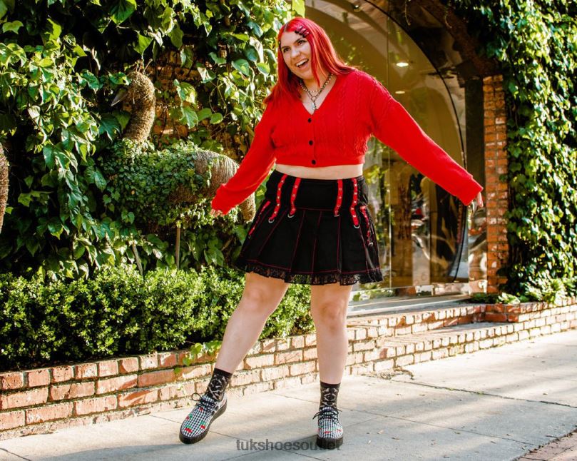 T.U.K. Footwear Gingham Mondo Creeper Women Black/White Footwear HP228130