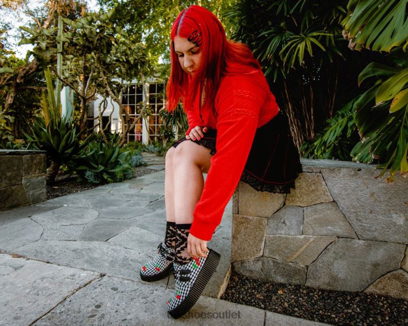 T.U.K. Footwear Gingham Mondo Creeper Women Black/White Footwear HP228130