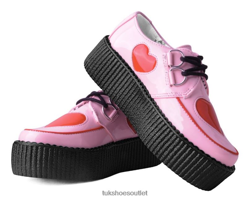 T.U.K. Footwear Heart Viva Mondo Creeper Women Pink/Red Footwear HP228103