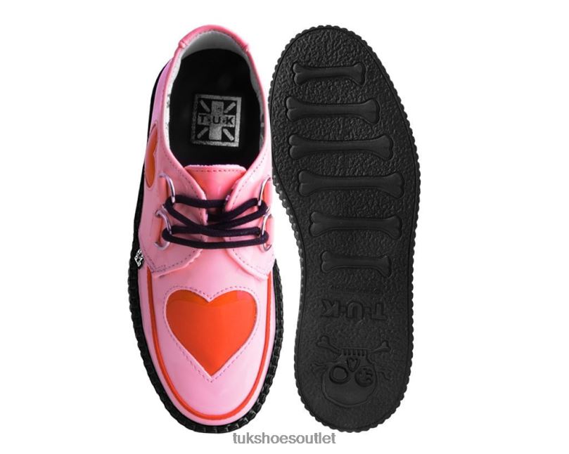 T.U.K. Footwear Heart Viva Mondo Creeper Women Pink/Red Footwear HP228103