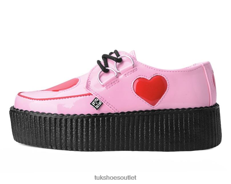 T.U.K. Footwear Heart Viva Mondo Creeper Women Pink/Red Footwear HP228103