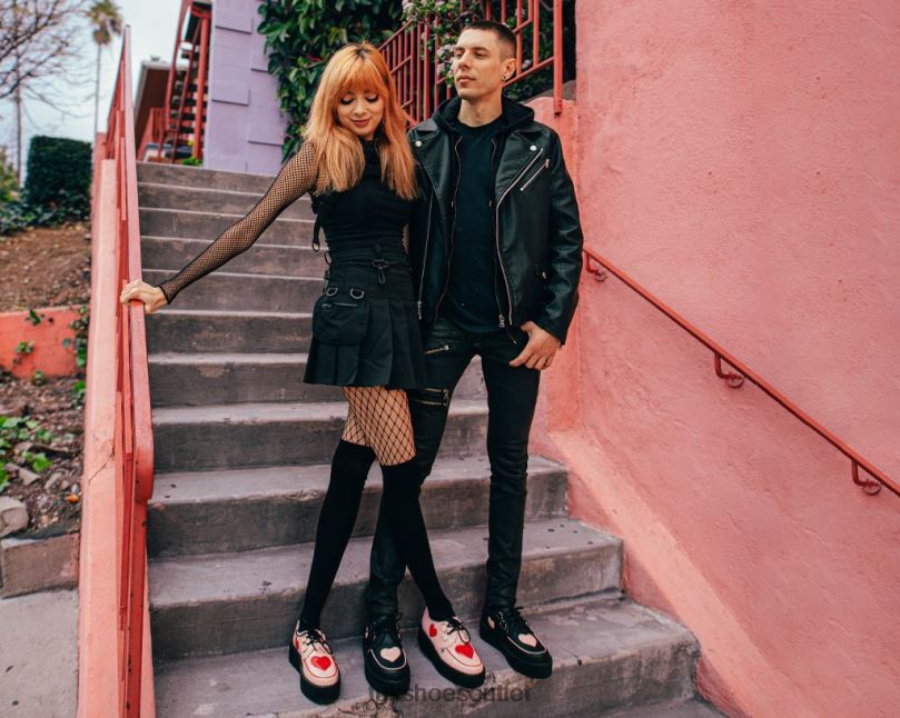 T.U.K. Footwear Heart Viva Mondo Creeper Women Pink/Red Footwear HP228103