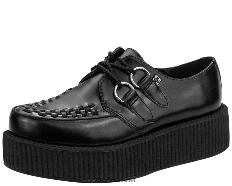 T.U.K. Footwear Leather Viva Mondo Creeper Women Black Footwear HP22817