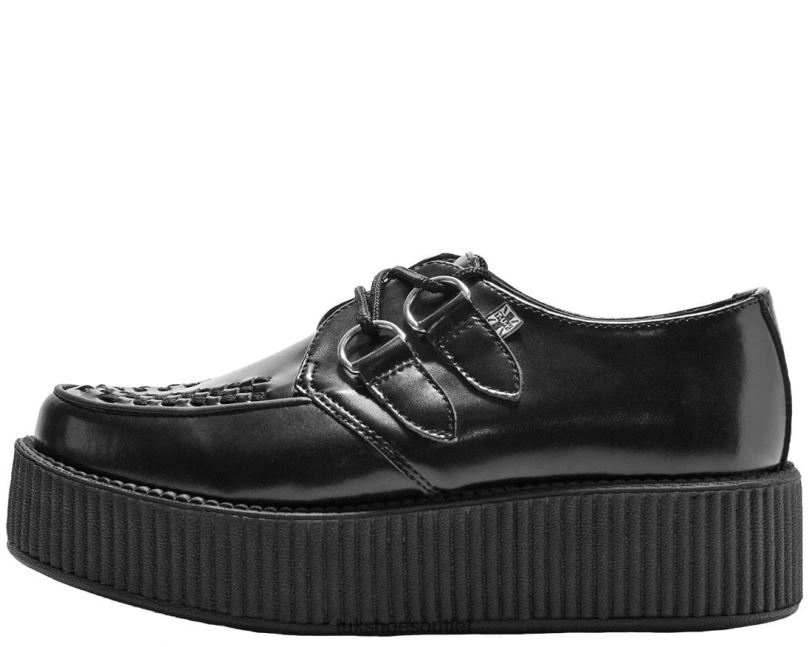 T.U.K. Footwear Leather Viva Mondo Creeper Women Black Footwear HP22817