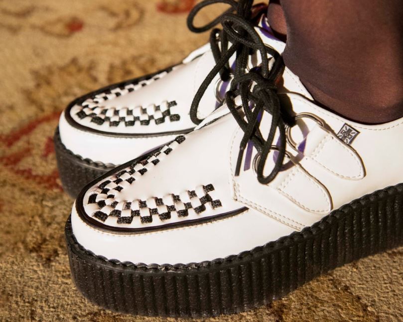 T.U.K. Footwear Leather Viva Mondo Creeper Women White Footwear HP22828