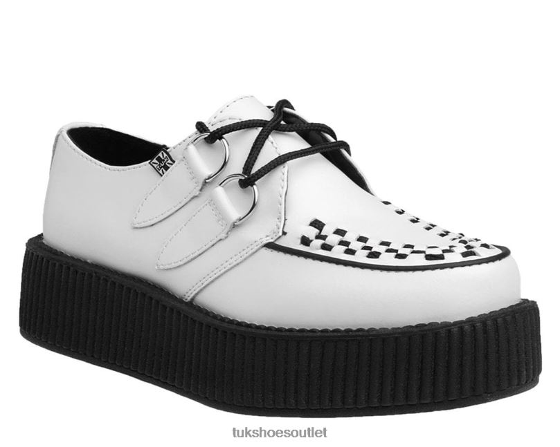 T.U.K. Footwear Leather Viva Mondo Creeper Women White Footwear HP22828