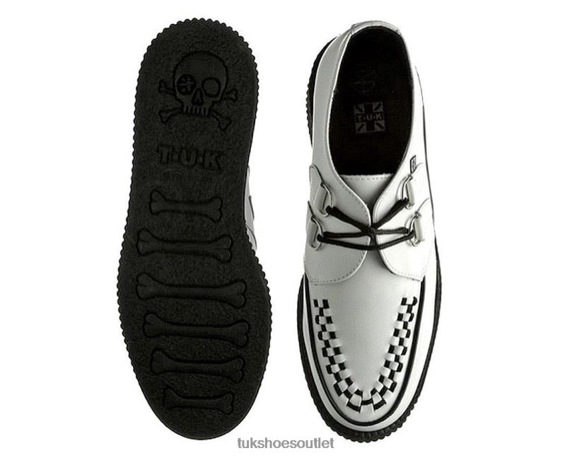 T.U.K. Footwear Leather Viva Mondo Creeper Women White Footwear HP22828