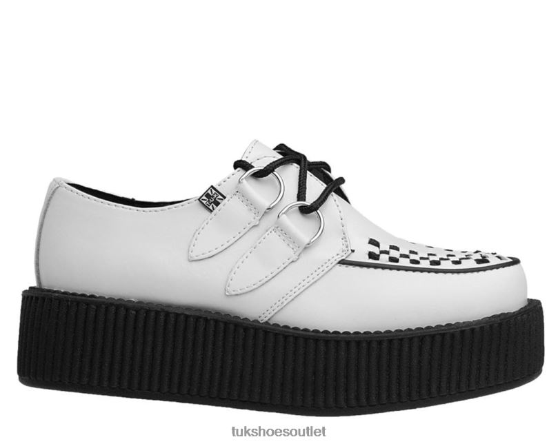 T.U.K. Footwear Leather Viva Mondo Creeper Women White Footwear HP22828