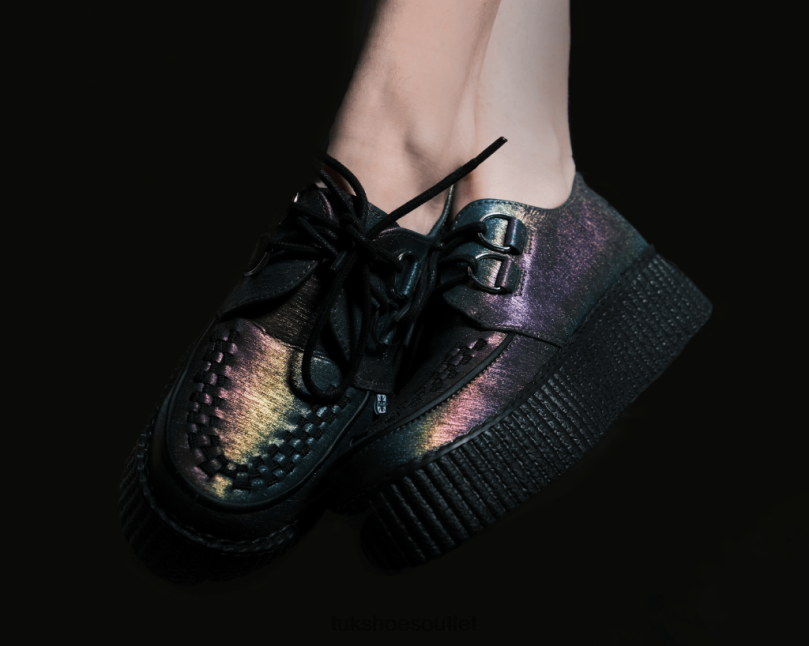 T.U.K. Footwear Midnight Abalone Viva Mondo Creeper Women Green/Purple/Blue Footwear HP22811