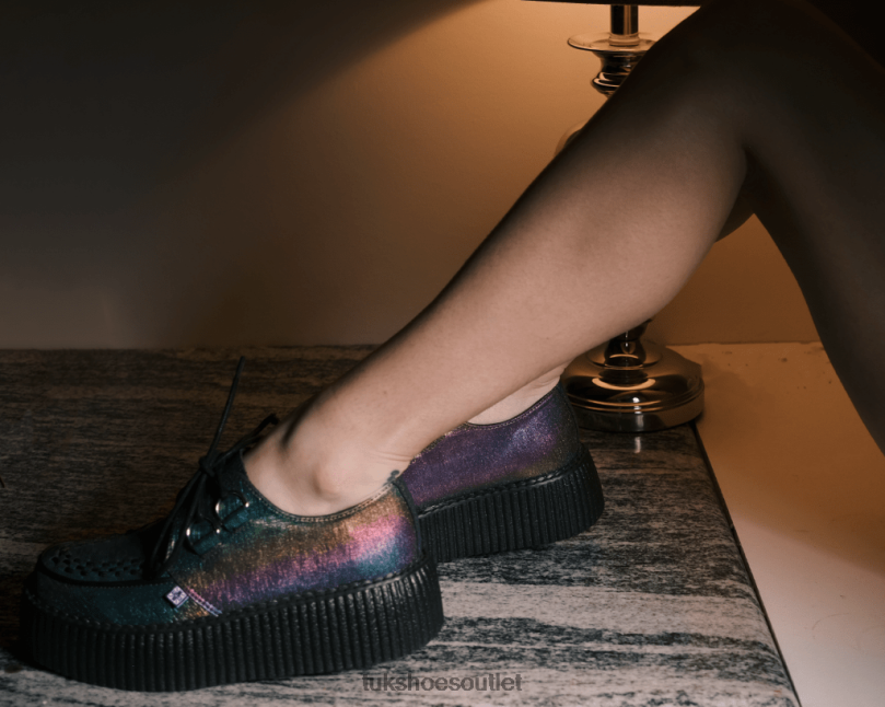 T.U.K. Footwear Midnight Abalone Viva Mondo Creeper Women Green/Purple/Blue Footwear HP22811
