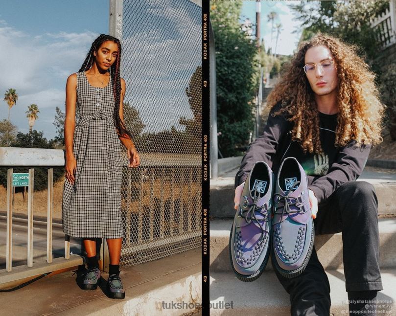 T.U.K. Footwear Midnight Chameleon Viva Mondo Creeper Women Green/Purple/Blue Footwear HP228119