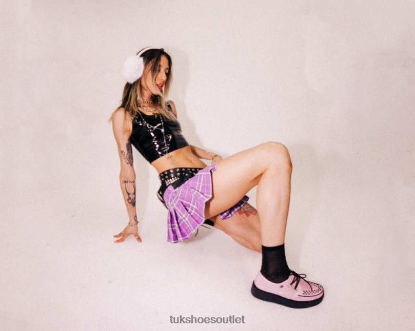 T.U.K. Footwear Pearl Viva Mondo Creeper Women Pink Footwear HP2283