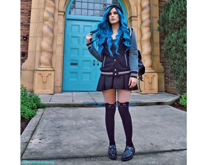 T.U.K. Footwear Pointed Buckle Creepers Women Black Footwear HP22886