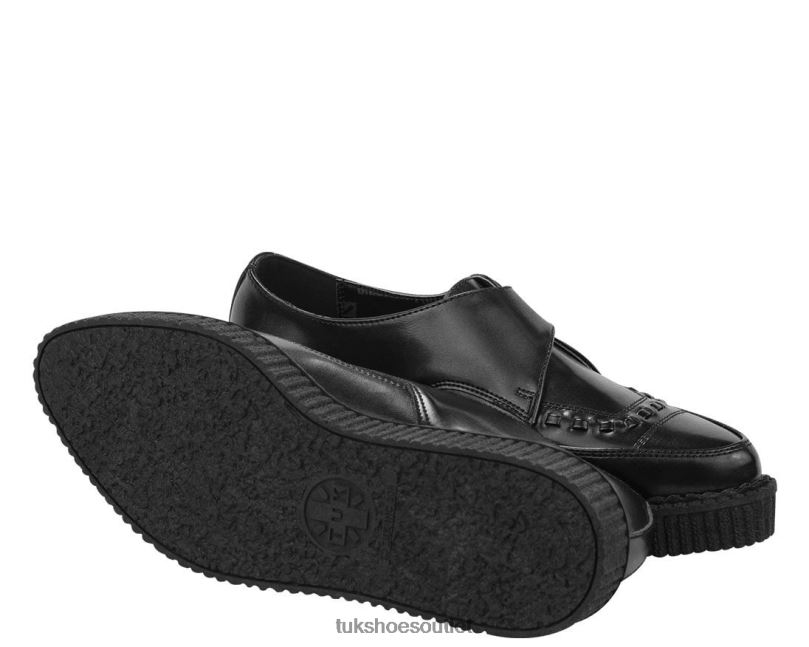 T.U.K. Footwear Pointed Buckle Creepers Women Black Footwear HP22886