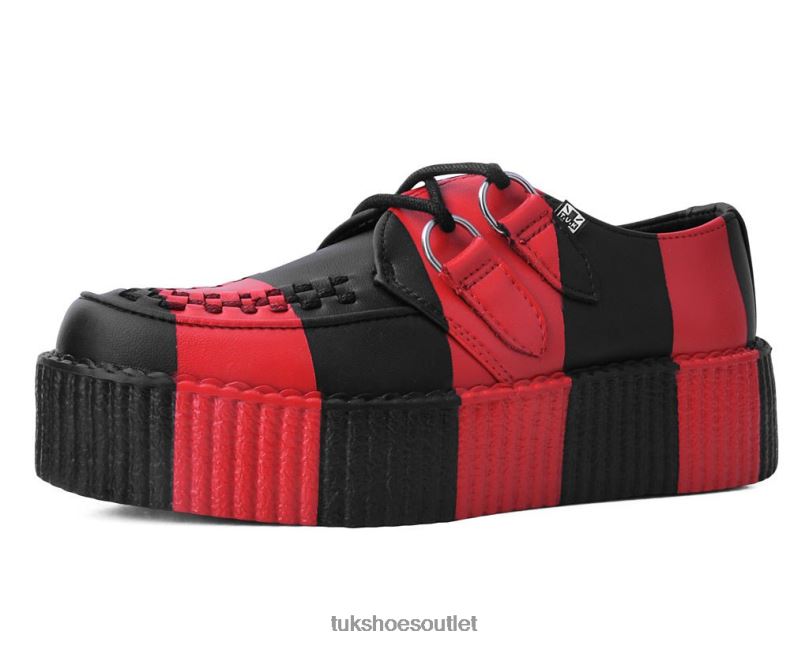 T.U.K. Footwear Striped Viva Mondo Creeper Women Black/Red Footwear HP22882