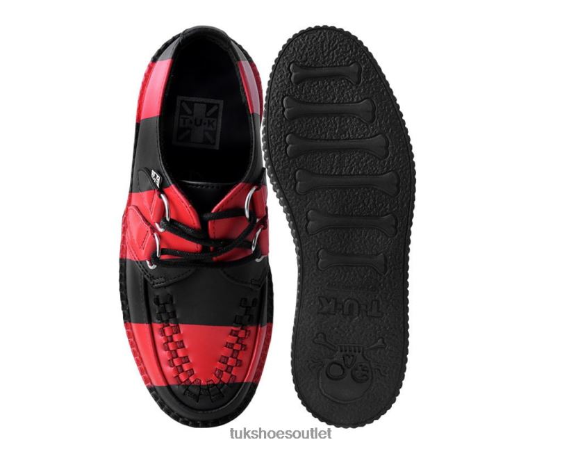 T.U.K. Footwear Striped Viva Mondo Creeper Women Black/Red Footwear HP22882