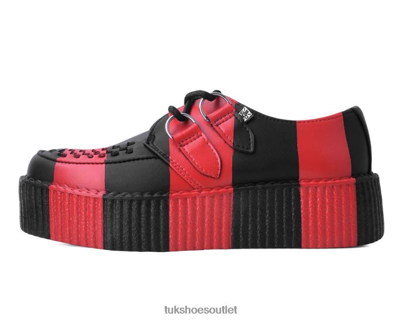 T.U.K. Footwear Striped Viva Mondo Creeper Women Black/Red Footwear HP22882