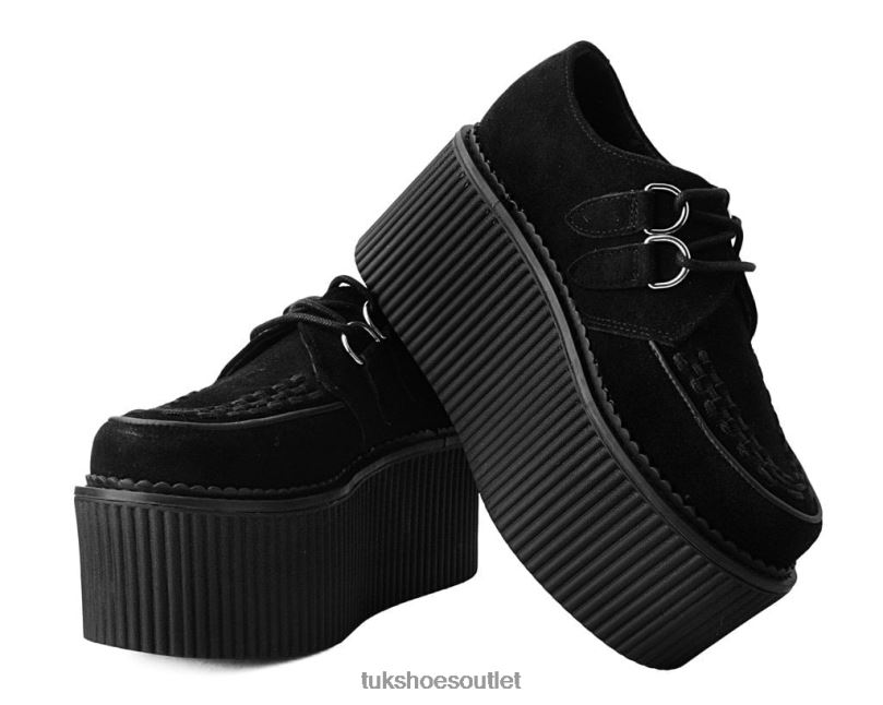 T.U.K. Footwear Suede Classic Stratocreeper Women Black Footwear HP22823
