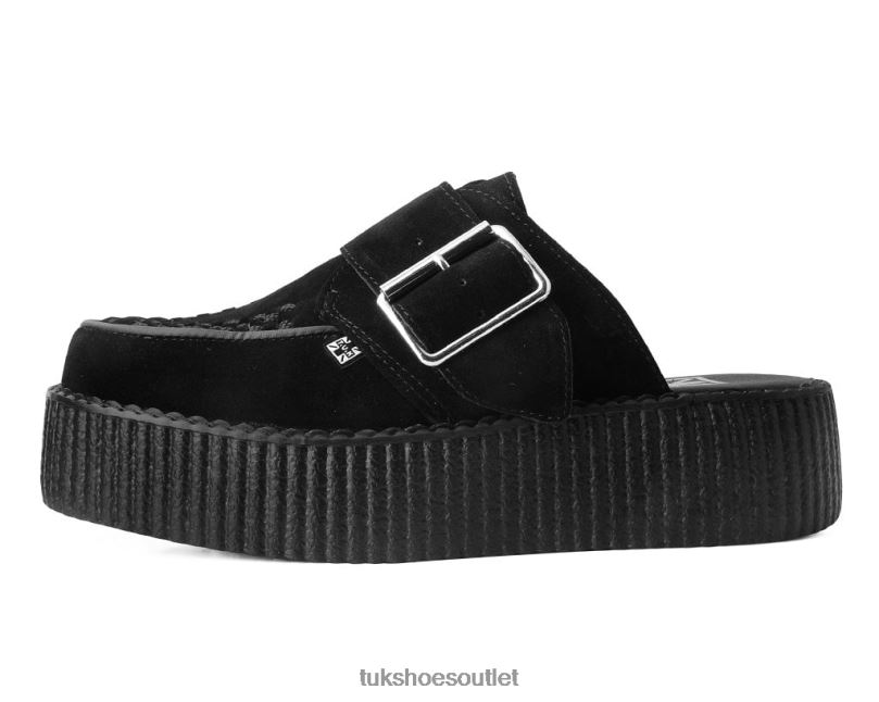 T.U.K. Footwear Suede Creeper Mule Women Black Footwear HP22891
