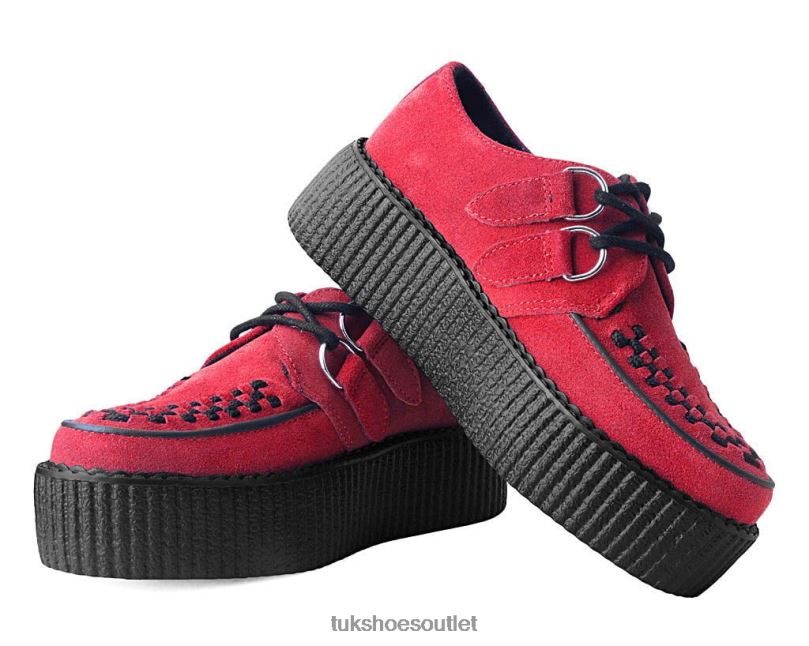 T.U.K. Footwear Suede Mondo Creeper Women Red Footwear HP22827