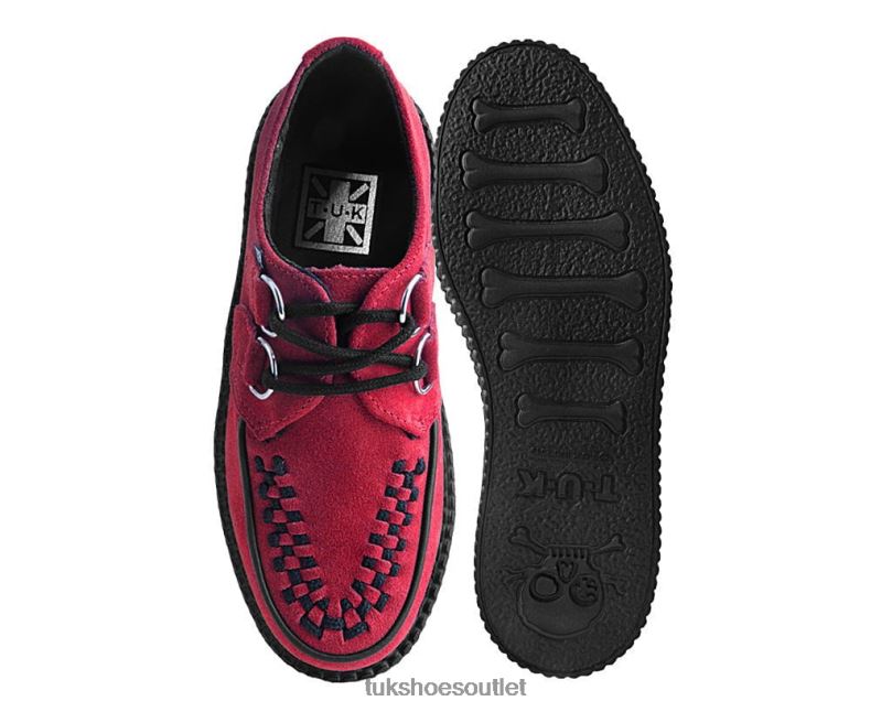 T.U.K. Footwear Suede Mondo Creeper Women Red Footwear HP22827